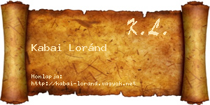 Kabai Loránd névjegykártya